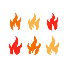 fire icon design set, vector template