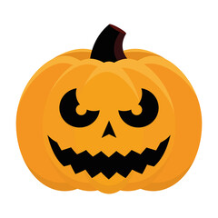 halloween orange pumpkin face isolated style icon