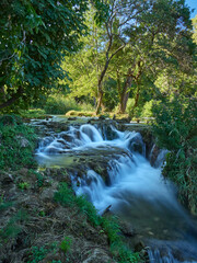 View of the waterfalls and cascades of Skradinski Buk on the Krka river. Krka National Park, Dalmatia, Croatia