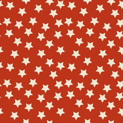 Bright red background with stars. Vector seamless patterns. Perfect for xmas and new 2021 year invitation, greeting cards, textile, wrapping paper, stationery