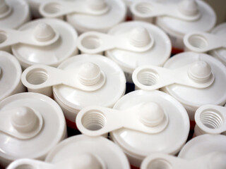 Rows of plastic tubes with sealant