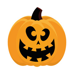 halloween orange pumpkin face isolated style icon