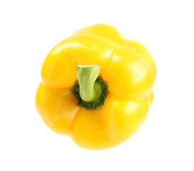 Ripe yellow bell pepper isolated on white