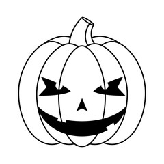 halloween pumpkin face line style icon