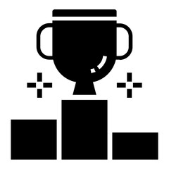 
Winner trophy icon in modern filled style, sports trophy
