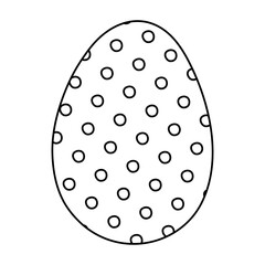 happy easter egg paint with points dotted line style icon