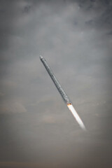 Fototapeta premium Dramatic rocket launch. The elements of this image furnished by NASA.