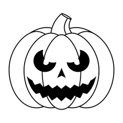 halloween pumpkin face line style icon