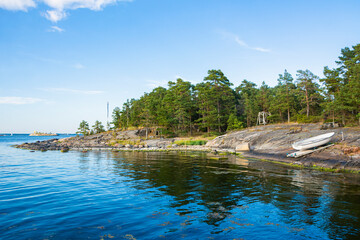 Obraz premium Coastal view of The Island Lokgrund in summer, Kirkkonummi, Finland