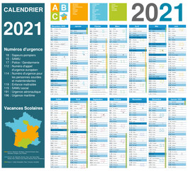 Calendrier 2021 14 mois avec vacances scolaires officielles 2021 2022 entièrement modifiable via calques et texte arial