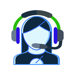 Call Center Operator Vector icon