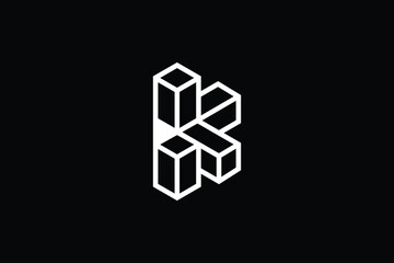 Minimal Innovative 3D Initial K logo and KK logo. Letter K KK creative elegant Monogram. Premium Business logo icon. White color on black background
