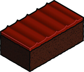 A chocolate slab cake with chocolate icing.