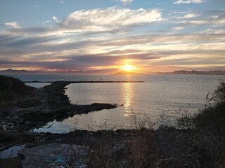 sunset over the sea