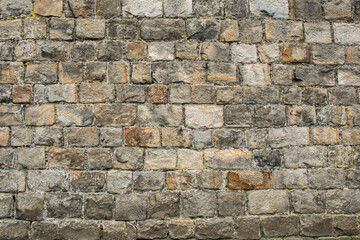 Detail of old stony wall in England