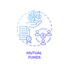 Mutual funds concept icon. Stock market trading, collective investment capital idea thin line illustration. Assets diversification. Vector isolated outline RGB color drawing