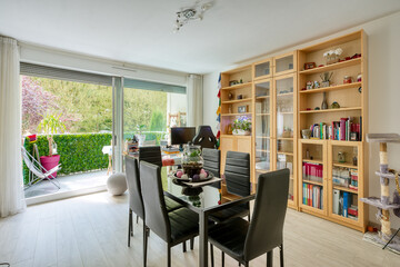 living room with a window