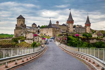 A beautiful castle in the city of Kamyanets-Podolsky.