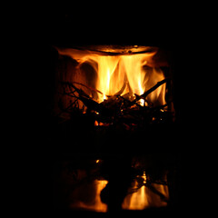 fire black dark flame firewood