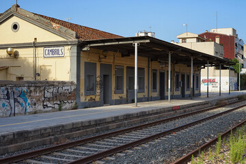 Fototapeta na wymiar Old Train Stataion in Cambrils, Costa Dorada, Spain