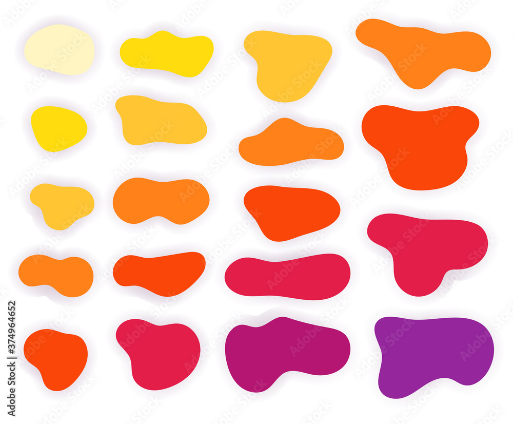 Poster Abstract color patches with shadows. Vector elements for design