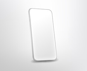 Modern white premium smartphone. Layered vector mockup