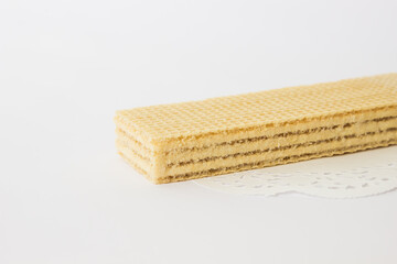 Ukrainian lemon waffles on white background