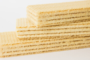Ukrainian lemon waffles on white background