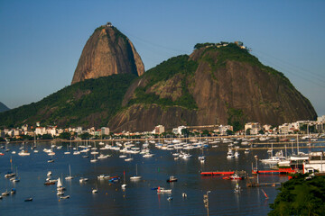 sugarloaf brazil beach mountain blue sky
