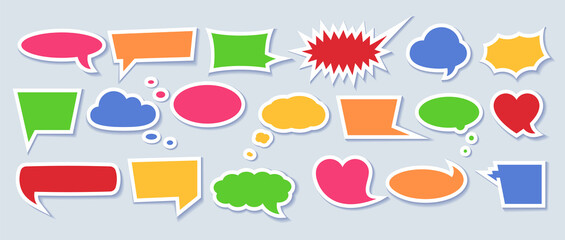 Paper speech bubble set with space for phrases.