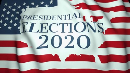 waving flag, us presidential elections 2020 concept, usa border and flag, 4k background, loop animation - Powered by Adobe