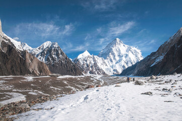 mountain landscape with snow covered mountains