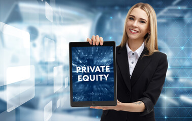 Business, Technology, Internet and network concept. Young businessman working on a virtual screen...