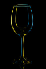 beautiful glass of wine on a black background