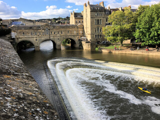 A view of Bath near the Pulteney Bridge