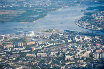 View of Nizhny Novgorod from the plane window