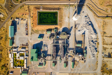 Aerial view of a platinum mine in Rustenburg, South Africa