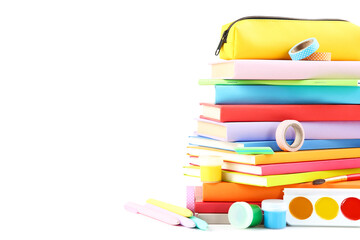 School supplies isolated on white background