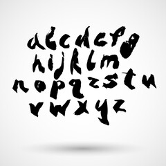 Vector Brush Style Hand Drawn Alphabet Font
