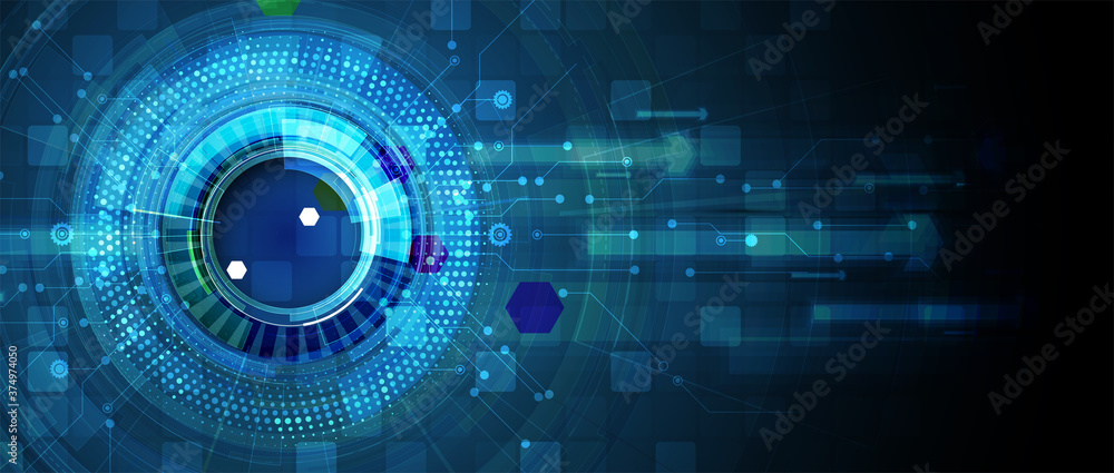 Poster abstract tech background. futuristic technology interface
