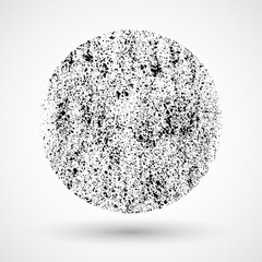 Grunge white and black circle wall background. Vector illustration.