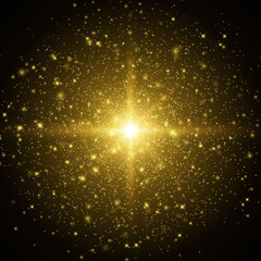 Star burst space background with sparkles.
