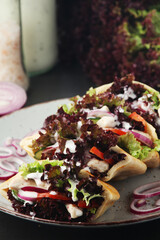 Pocket pitas with chicken salad