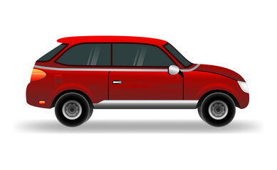 Fototapeta na wymiar Flat vector cartoon style illustration of urban car. Car vector mock-up