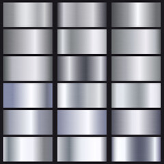 Set of silver gradients texture.