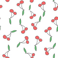 Seamless pattern cherry vector iluustration print design for poster textile