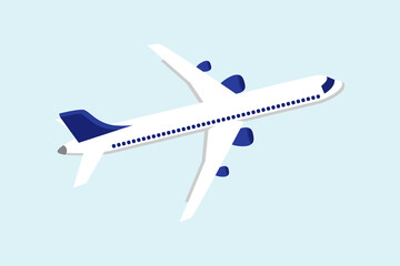 Flat airplane illustration. Large commercial passenger aircraft.