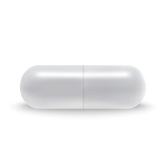 3d Realistic White Medical Pill capsule
