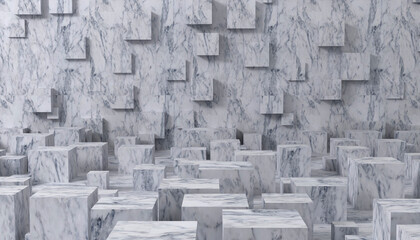 Abstract marble granite geometric background. 3d render