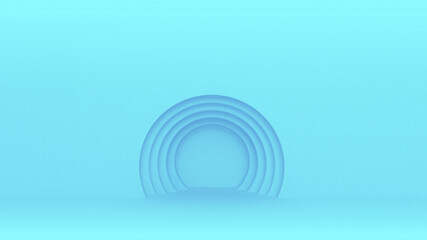 3d blue circles abstract background. 3D illustration